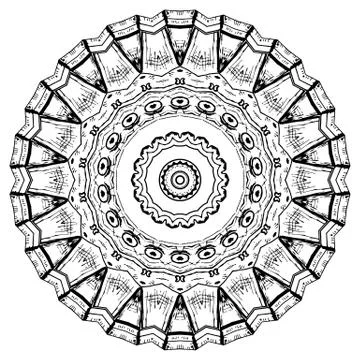 Round element for coloring book Stock Illustration