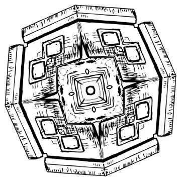 Round element for coloring book Illustrazione stock