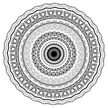 Round element for coloring book Stock Illustration