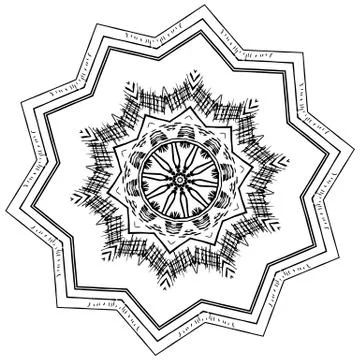 Round element for coloring book Stock Illustration