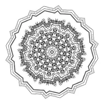Round element for coloring book Stock Illustration