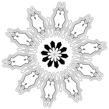 Round element for coloring book Stock Illustration