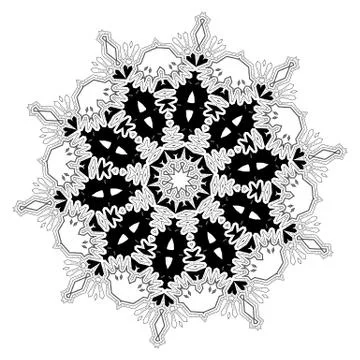 Round element for coloring book Stock Illustration