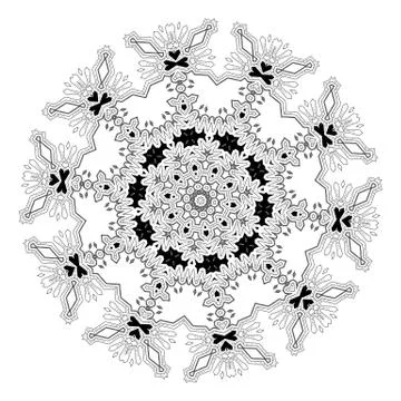 Round element for coloring book Stock Illustration
