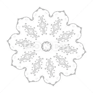 Round element for coloring book Stock Illustration