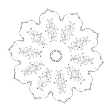 Round element for coloring book Stock Illustration