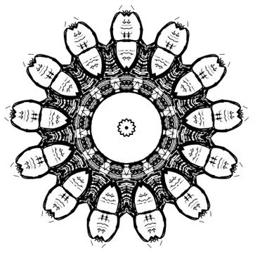 Round element for coloring book Illustrazione stock