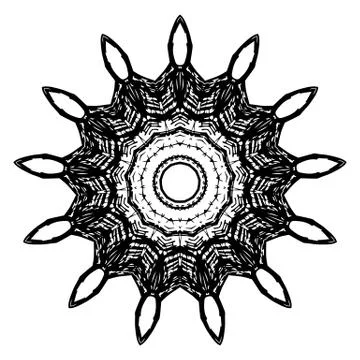 Round element for coloring book Illustrazione stock