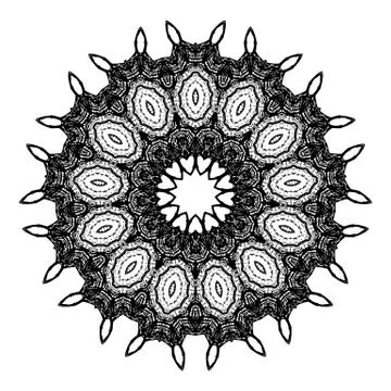 Round element for coloring book Illustrazione stock