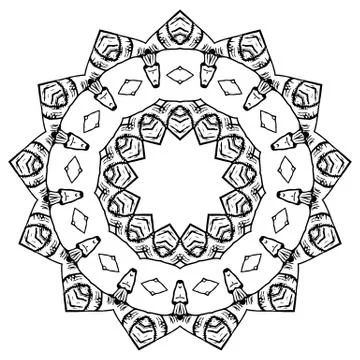 Round element for coloring book Stock Illustration