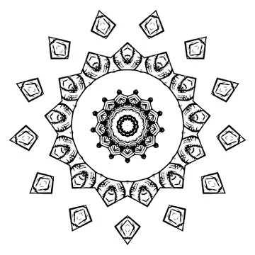 Round element for coloring book Stock Illustration