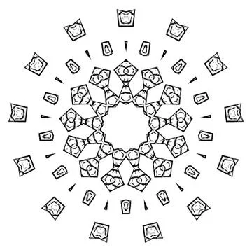 Round element for coloring book Stock Illustration