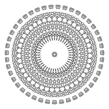 Round element for coloring book Stock Illustration
