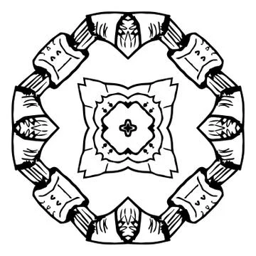 Round element for coloring book Stock Illustration