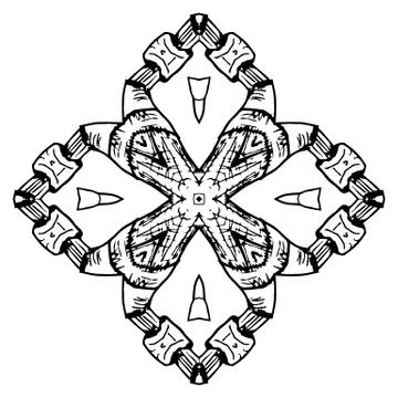 Round element for coloring book Stock Illustration