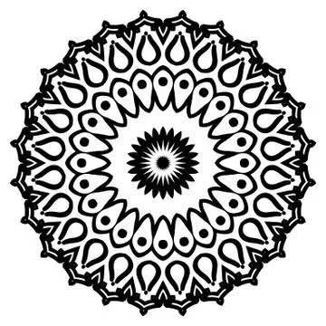 Round element for coloring book Illustrazione stock