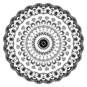 Round element for coloring book Stock Illustration