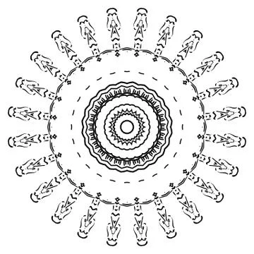 Round element for coloring book Illustrazione stock