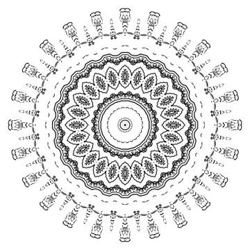 Round element for coloring book Stock Illustration
