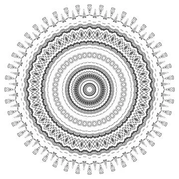 Round element for coloring book Stock Illustration
