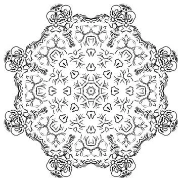 Round element for coloring book Stock Illustration