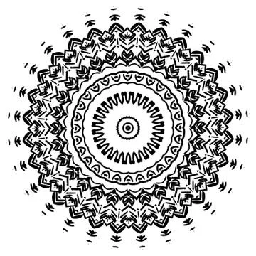 Round element for coloring book Stock Illustration