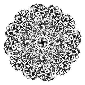Round element for coloring book Stock Illustration