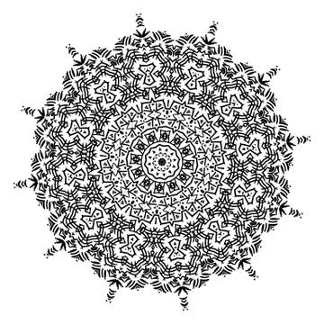 Round element for coloring book Stock Illustration