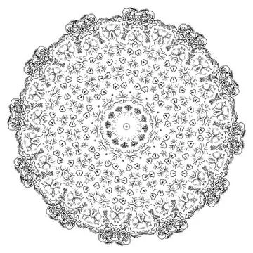 Round element for coloring book Stock Illustration