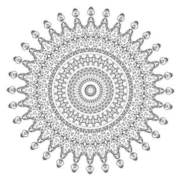 Round element for coloring book Stock Illustration