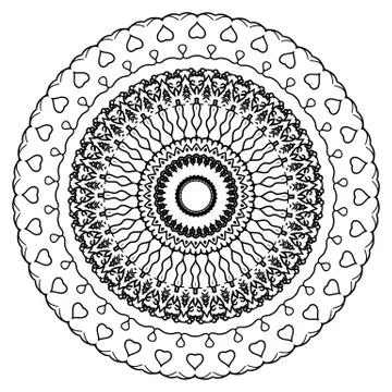Round element for coloring book Stock Illustration