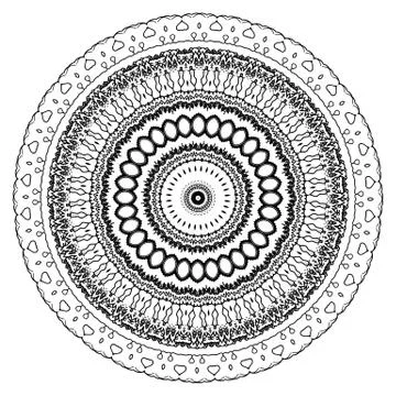 Round element for coloring book Stock Illustration