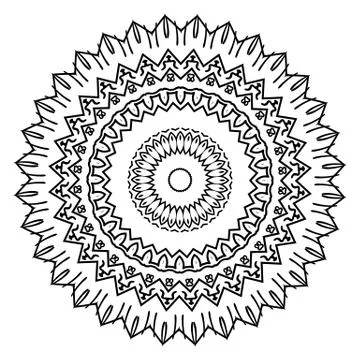 Round element for coloring book Stock Illustration