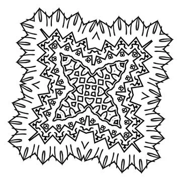 Round element for coloring book Stock Illustration