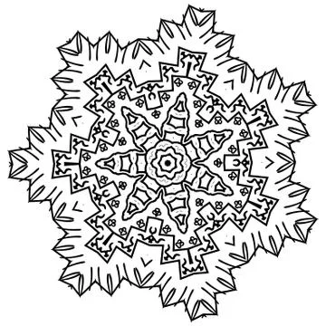 Round element for coloring book Stock Illustration