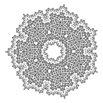 Round element for coloring book Stock Illustration