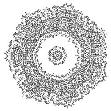 Round element for coloring book Stock Illustration