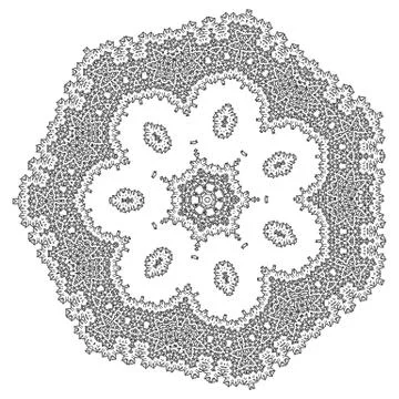 Round element for coloring book Stock Illustration