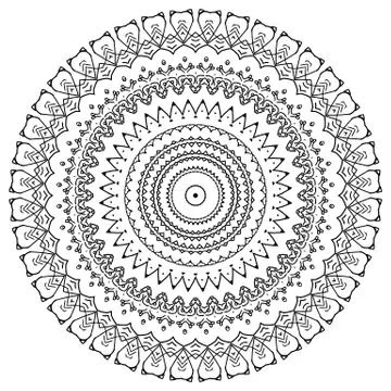 Round element for coloring book Stock Illustration