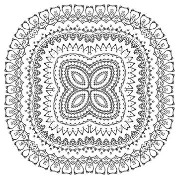 Round element for coloring book Stock-Illustration