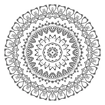 Round element for coloring book Stock Illustration