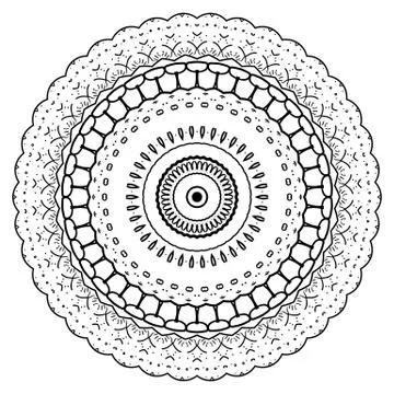Round element for coloring book Stock Illustration