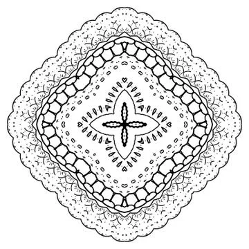 Round element for coloring book Stock Illustration