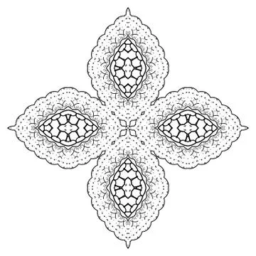 Round element for coloring book Stock Illustration