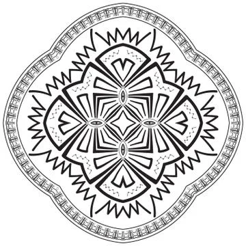 Round element for coloring book Stock Illustration
