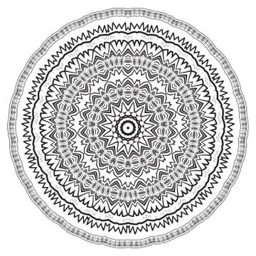 Round element for coloring book Stock Illustration