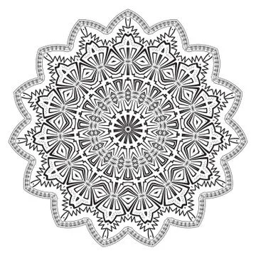 Round element for coloring book Stock-Illustration
