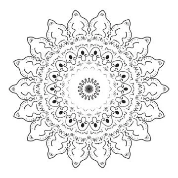 Round element for coloring book Illustrazione stock