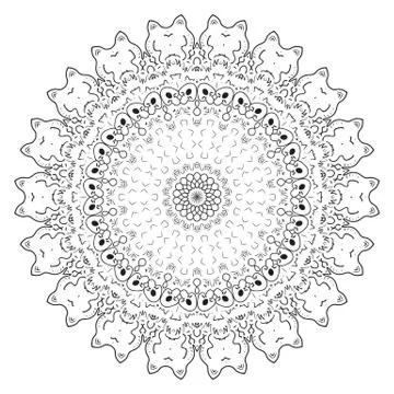 Round element for coloring book Stock Illustration