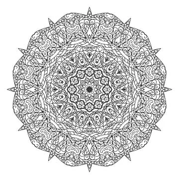 Round element for coloring book. Mandala. Vector illustration イラスト素材